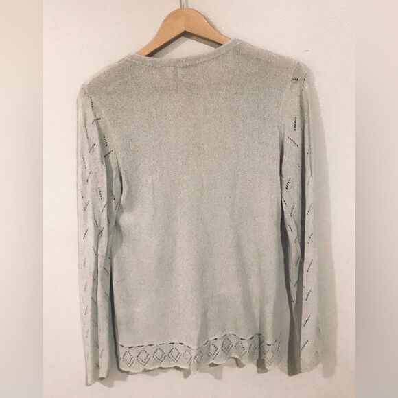 Liz Claiborne Womens Button Down Sweater Crochet 90’s Y2K Grandma Core Size L - Picture 3 of 4